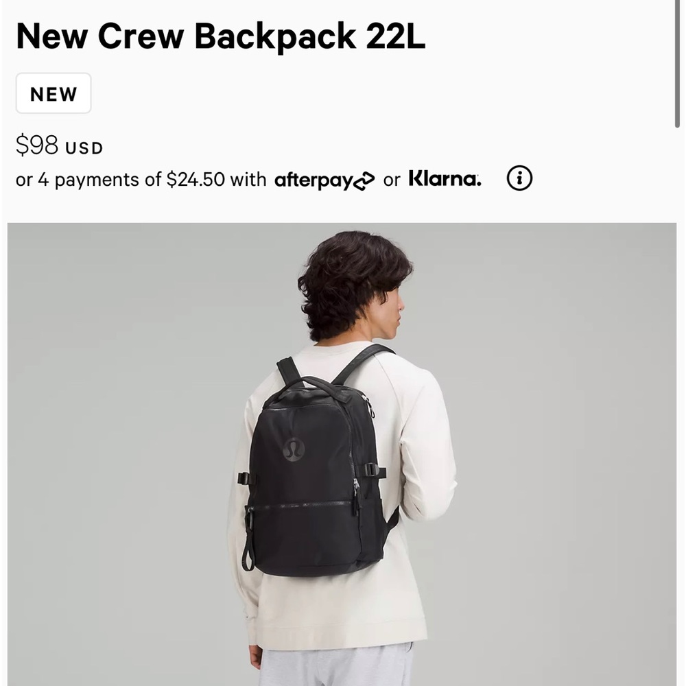 NWT LULULEMON BACKPACK